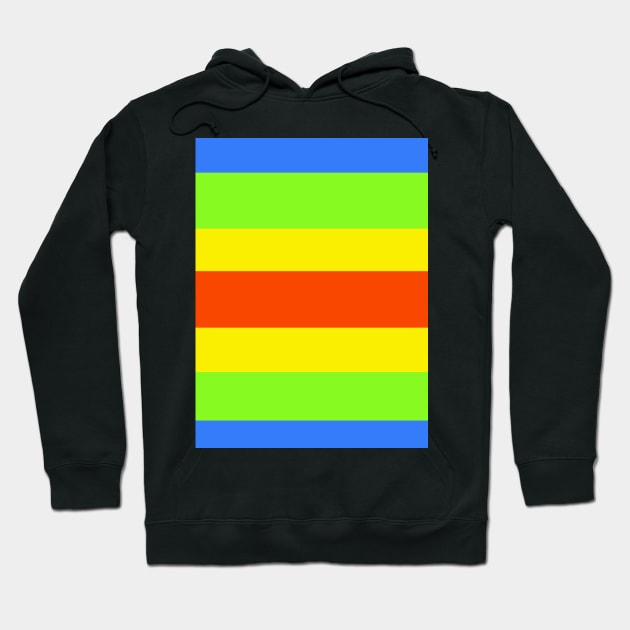 Blue, Yellow, Orange & Green Stripe Hoodie by faiiryliite